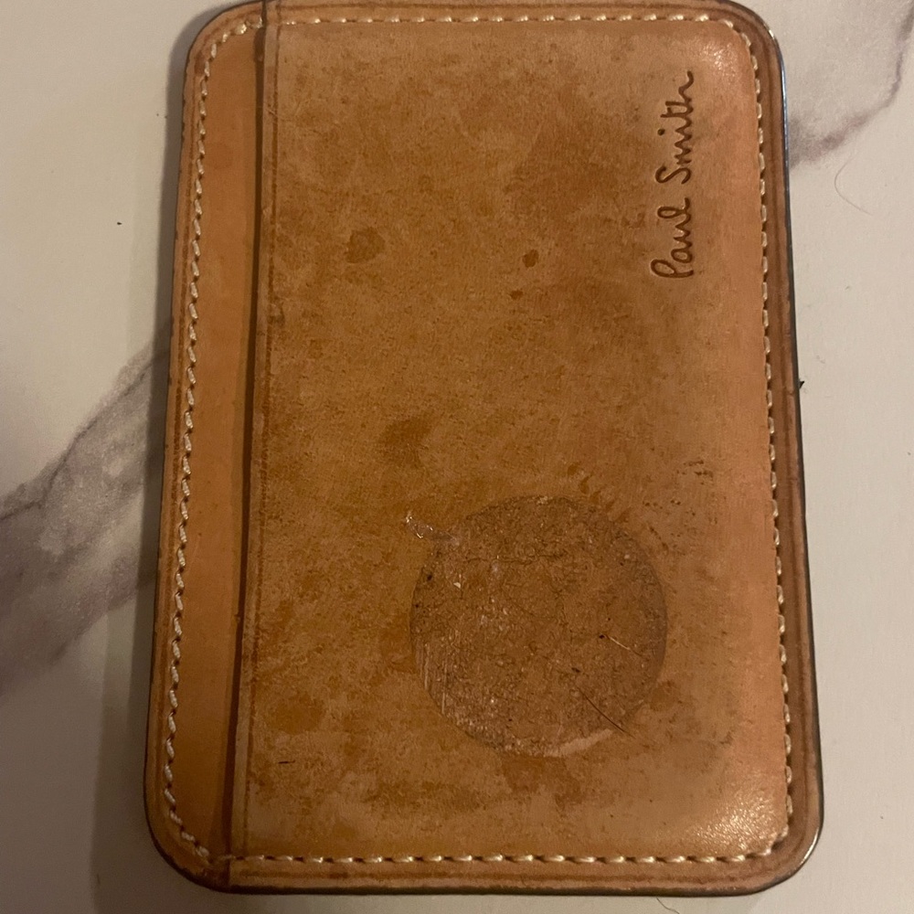 Paul Smith Tan Leather Card Holder Wallet